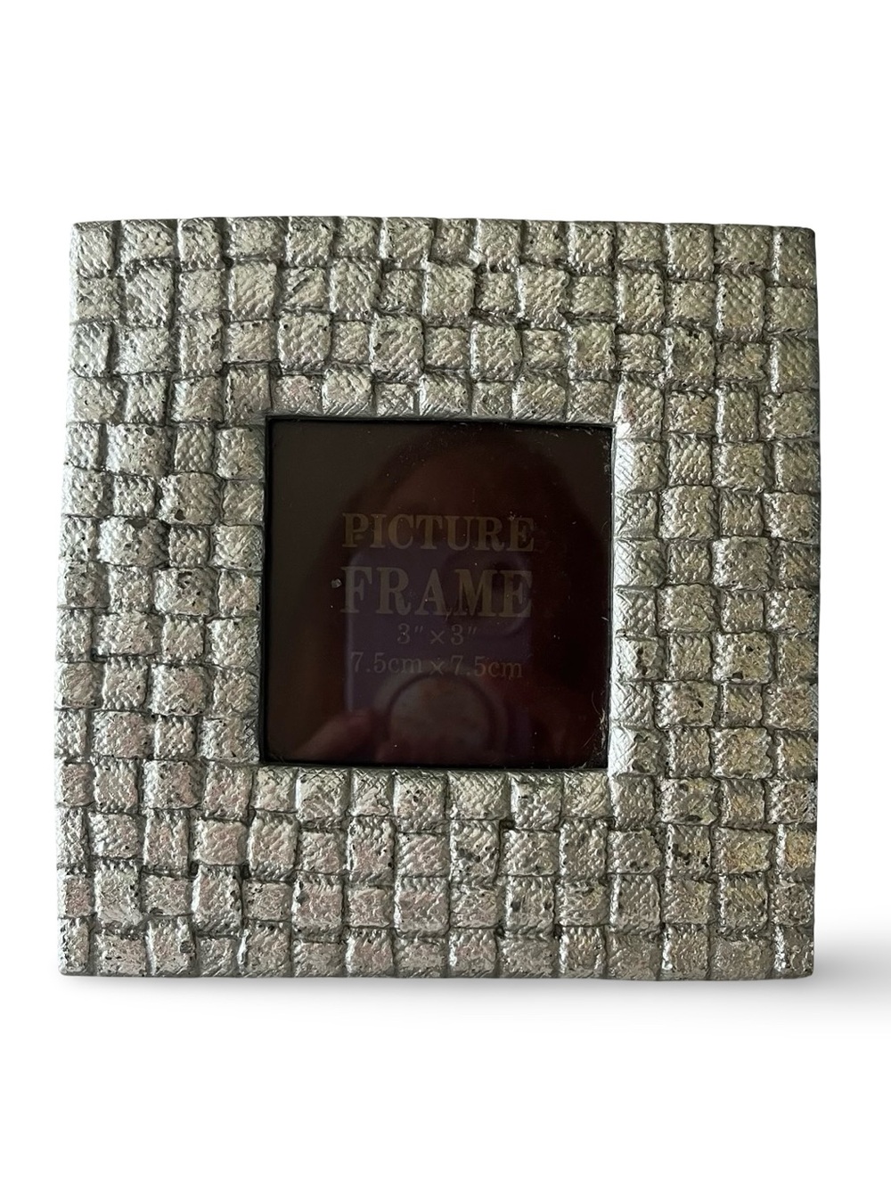Silver Basketweave Square Picture Frame 6”x 6”